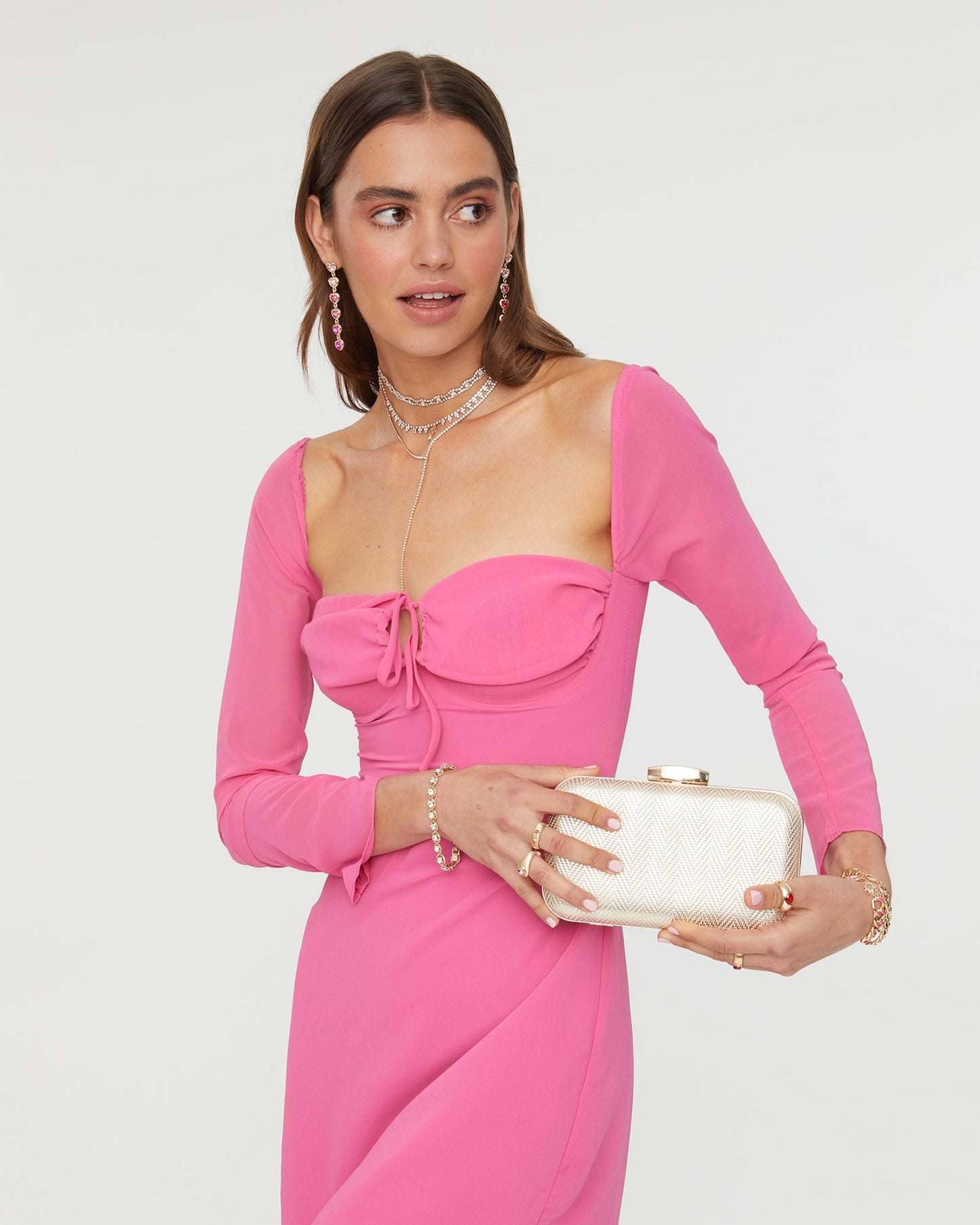 Image of Clutch Bags. Productname: Colette Gold Penelope Hardcase Clutch Bag in Gold colour by brand - Colette