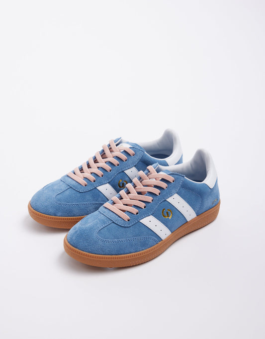 Goodsole Parallel Suede Sneakers (Denim/Pink)