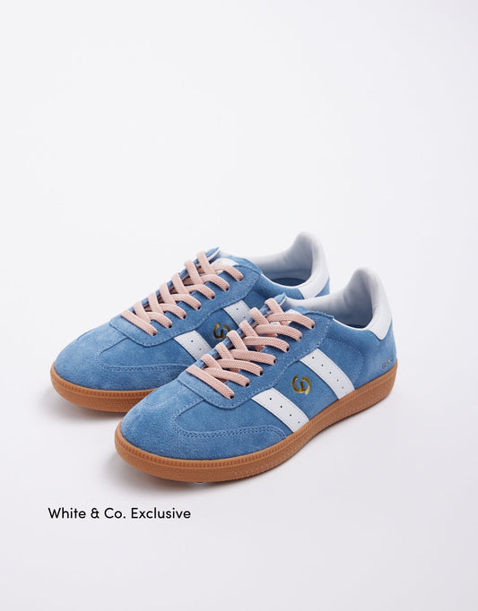 Goodsole Parallel Suede Sneakers (Denim/Pink)