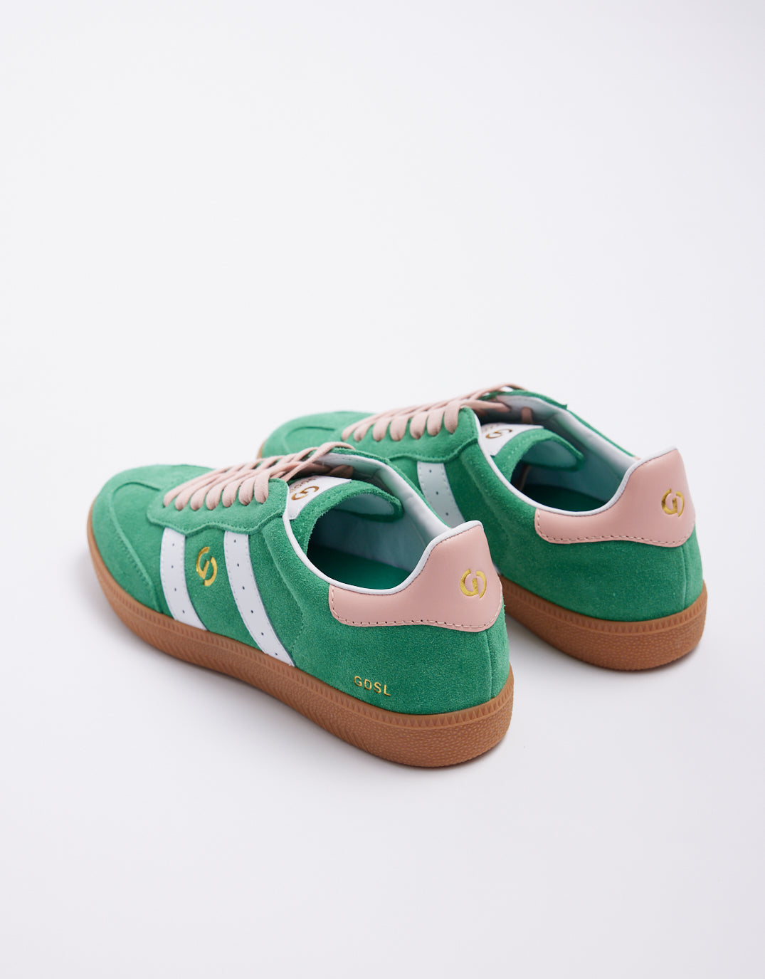 Goodsole Parallel Suede Sneakers (Green/Pink)