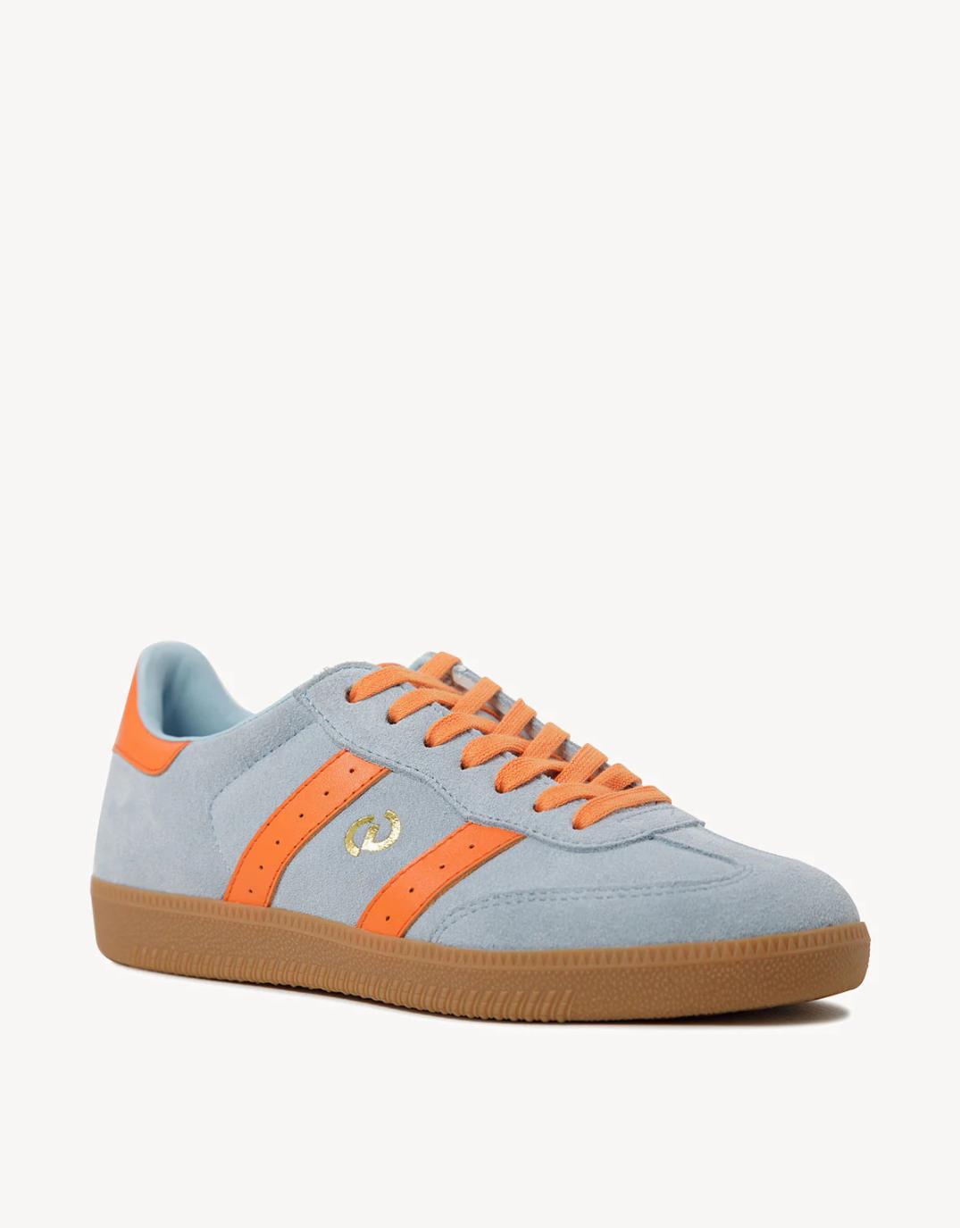 Image of Shoes. Productname: Parallel Suede Sneakers - Pale Blue/Orange in Pale Blue /Orange colour by brand - Goodsole