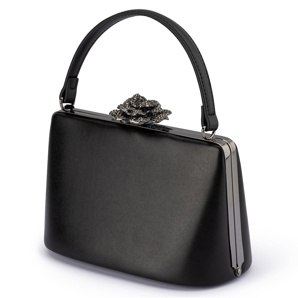 Olga Berg GRACE Embellished Frame Bag (Black)