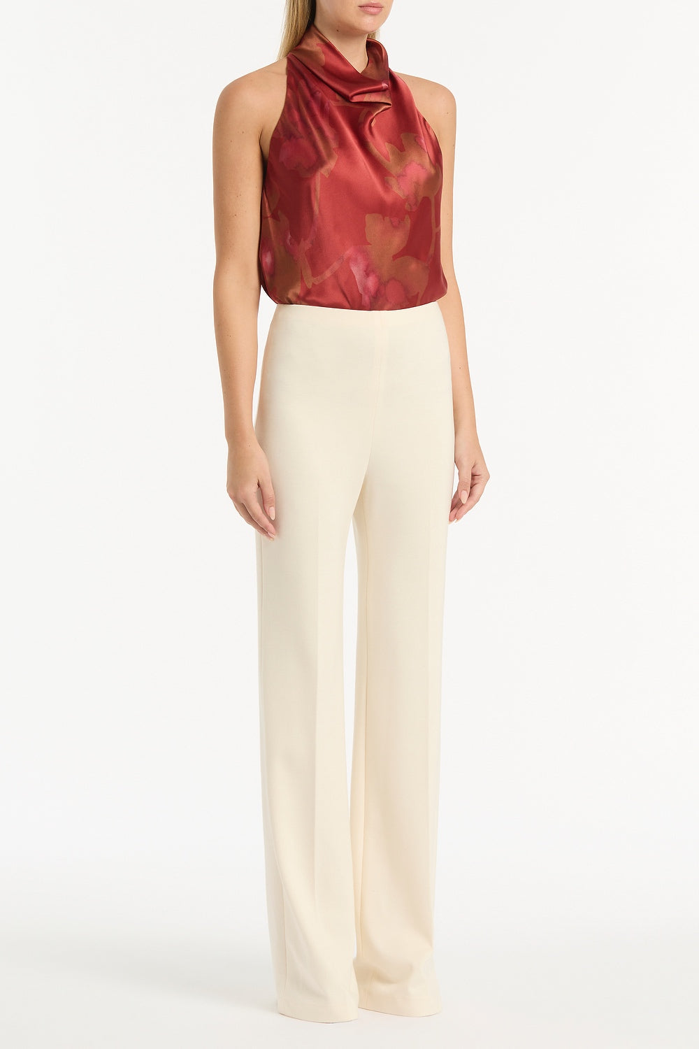 Carla Zampatti Grandiflora Silk Halter Top (Red)
