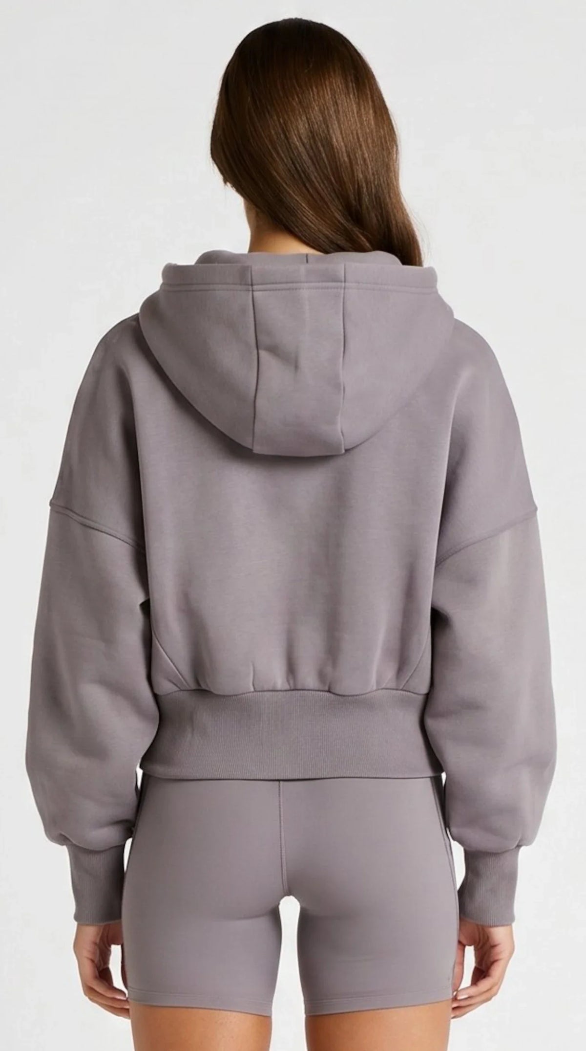 Cropped Zip Hoodie (Gray)