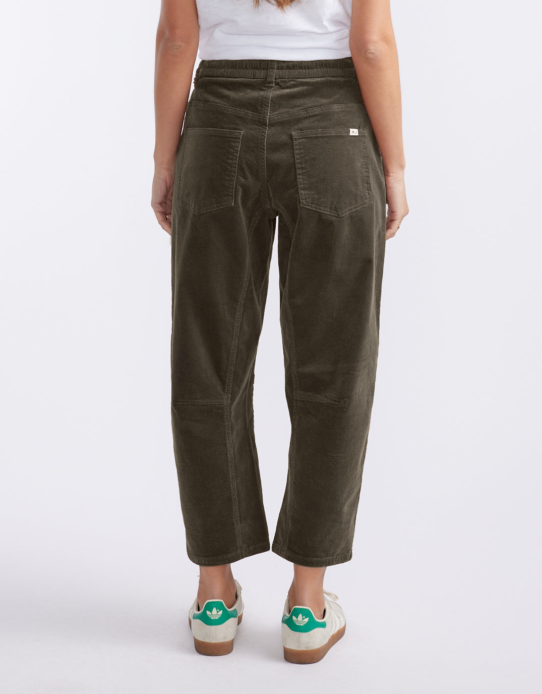 Monaco Cord Leo Barrel Jean (Forest Moss)