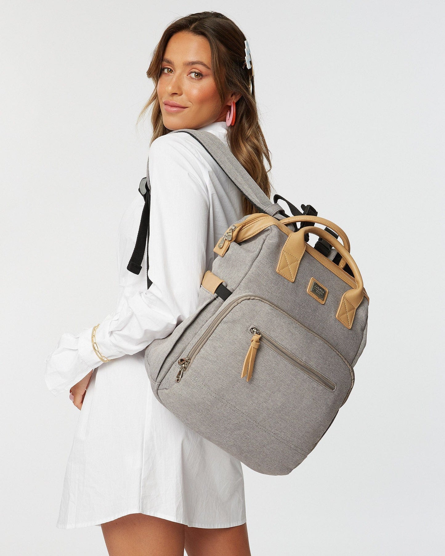 Colette by Colette Hayman Kyla Baby Bag Backpack (Grey)