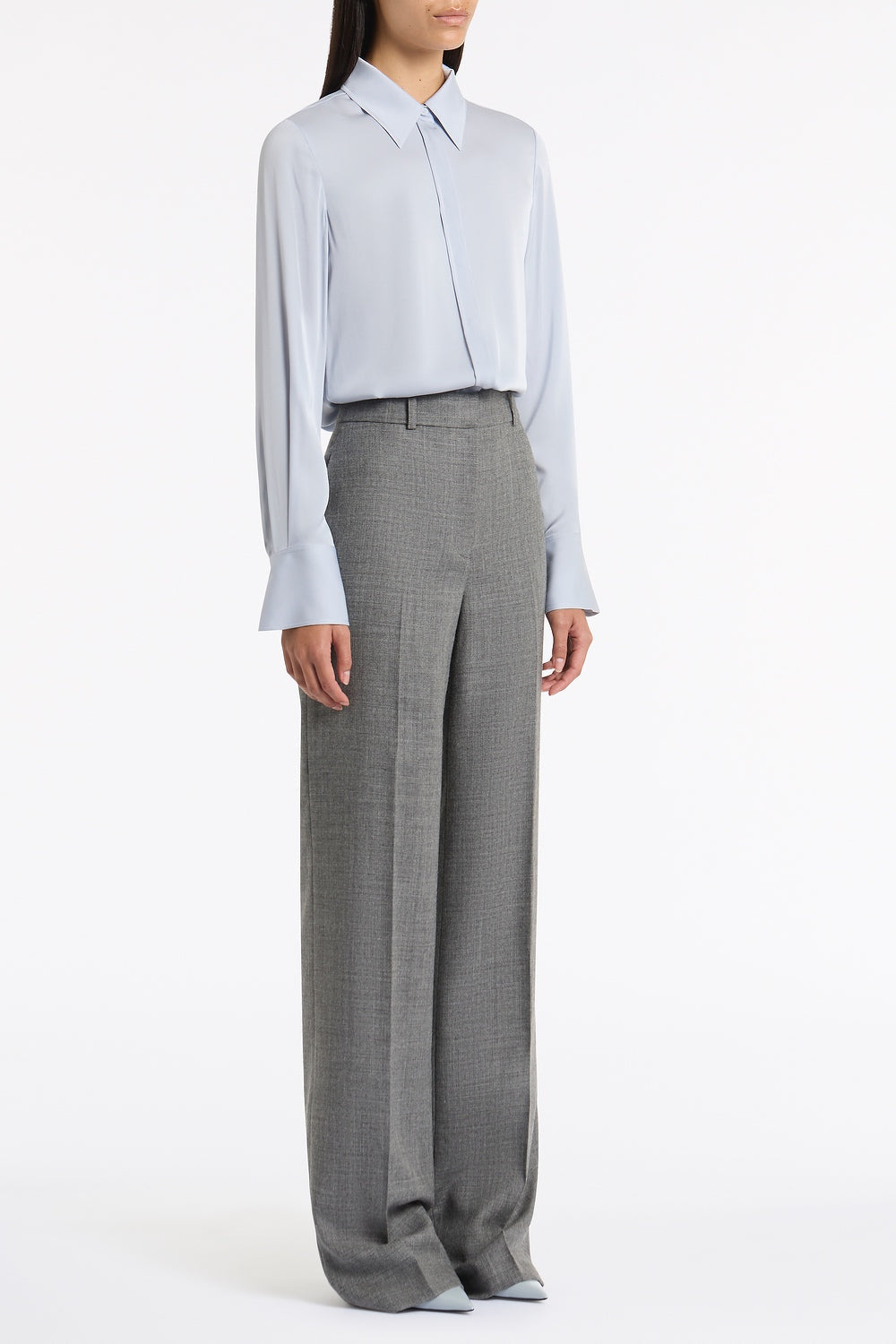 Carla Zampatti Melange Wool Suiting Pant (Grey)