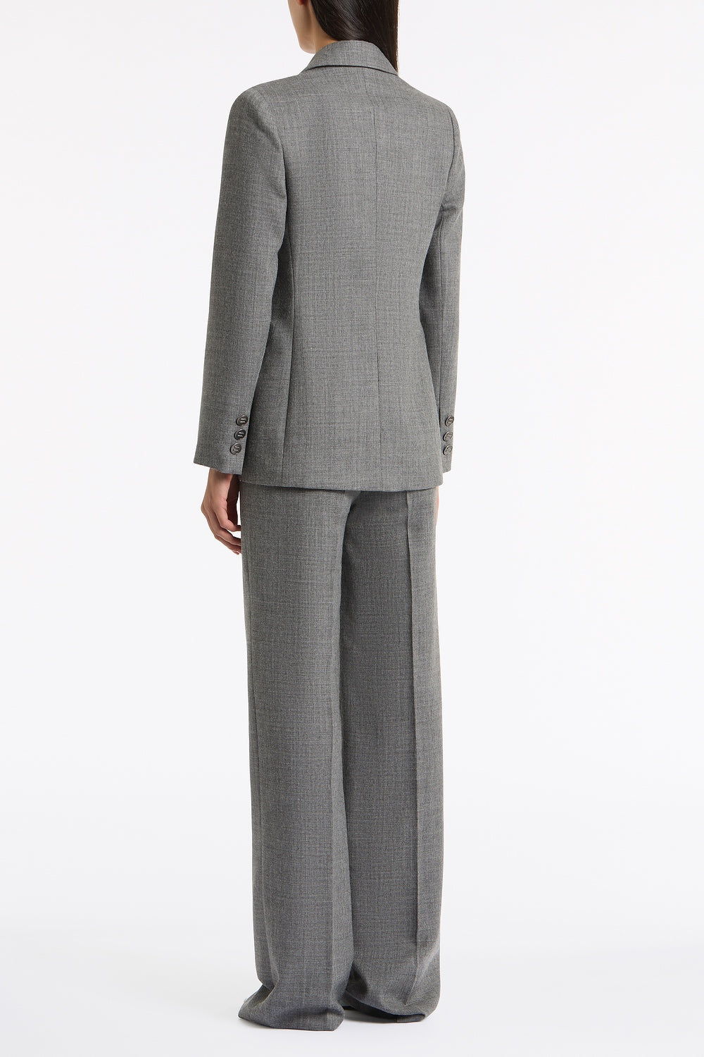 Carla Zampatti Melange Wool Suiting Scarf Jacket (Grey)