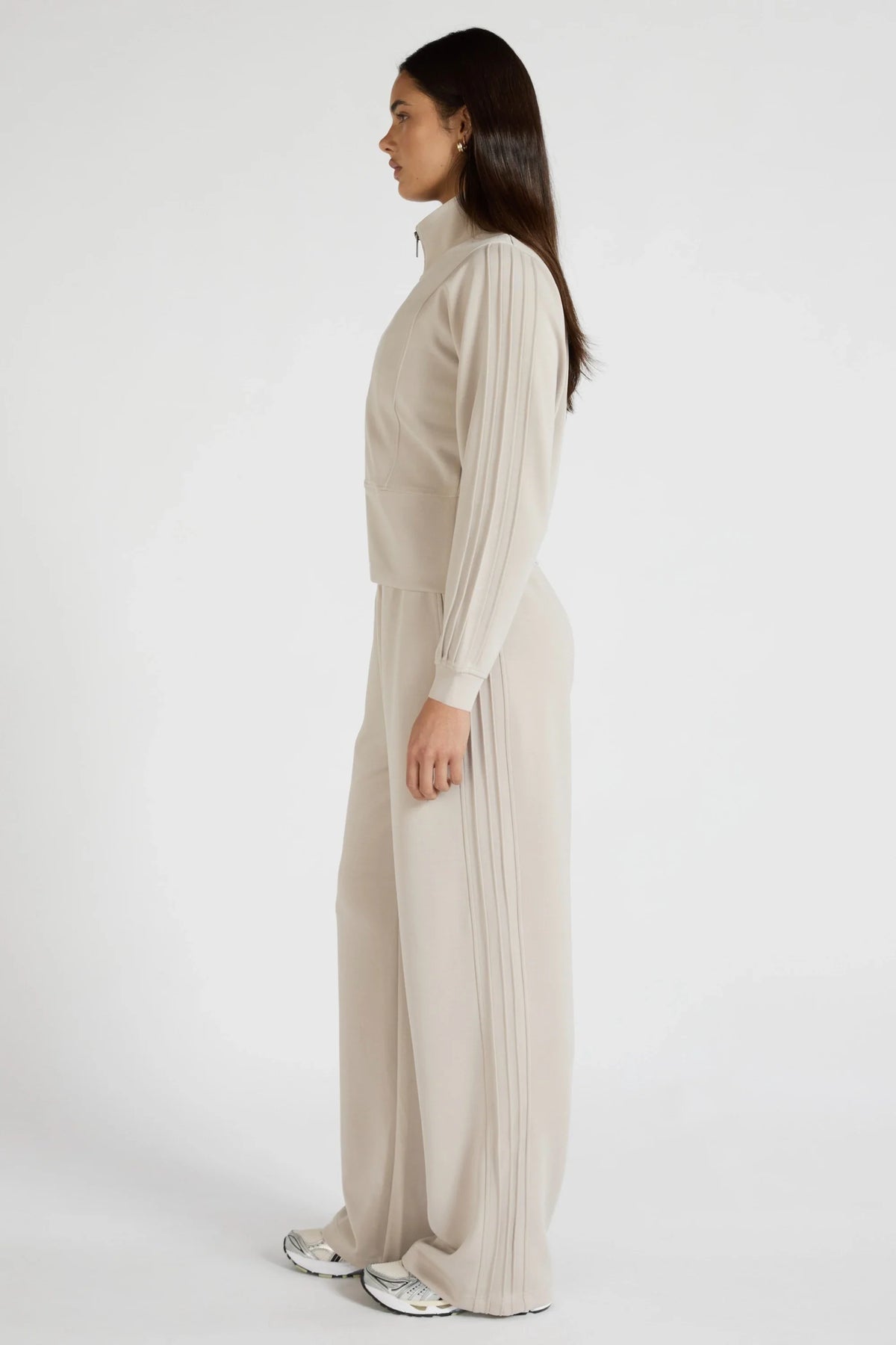 Soft Luxury Panel Full Zip Jacket (Stone)