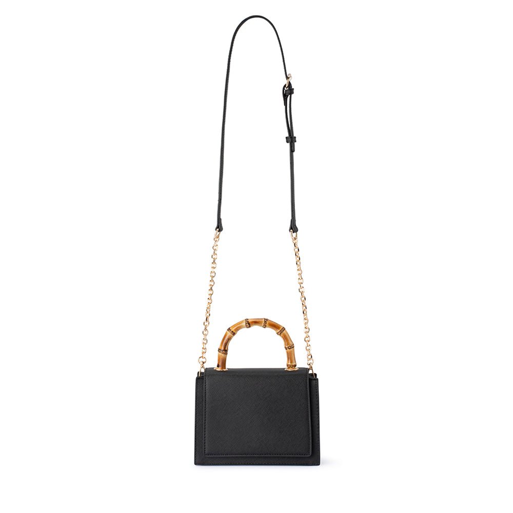 Olga Berg HARLEY Bamboo Handle Bag (Black)