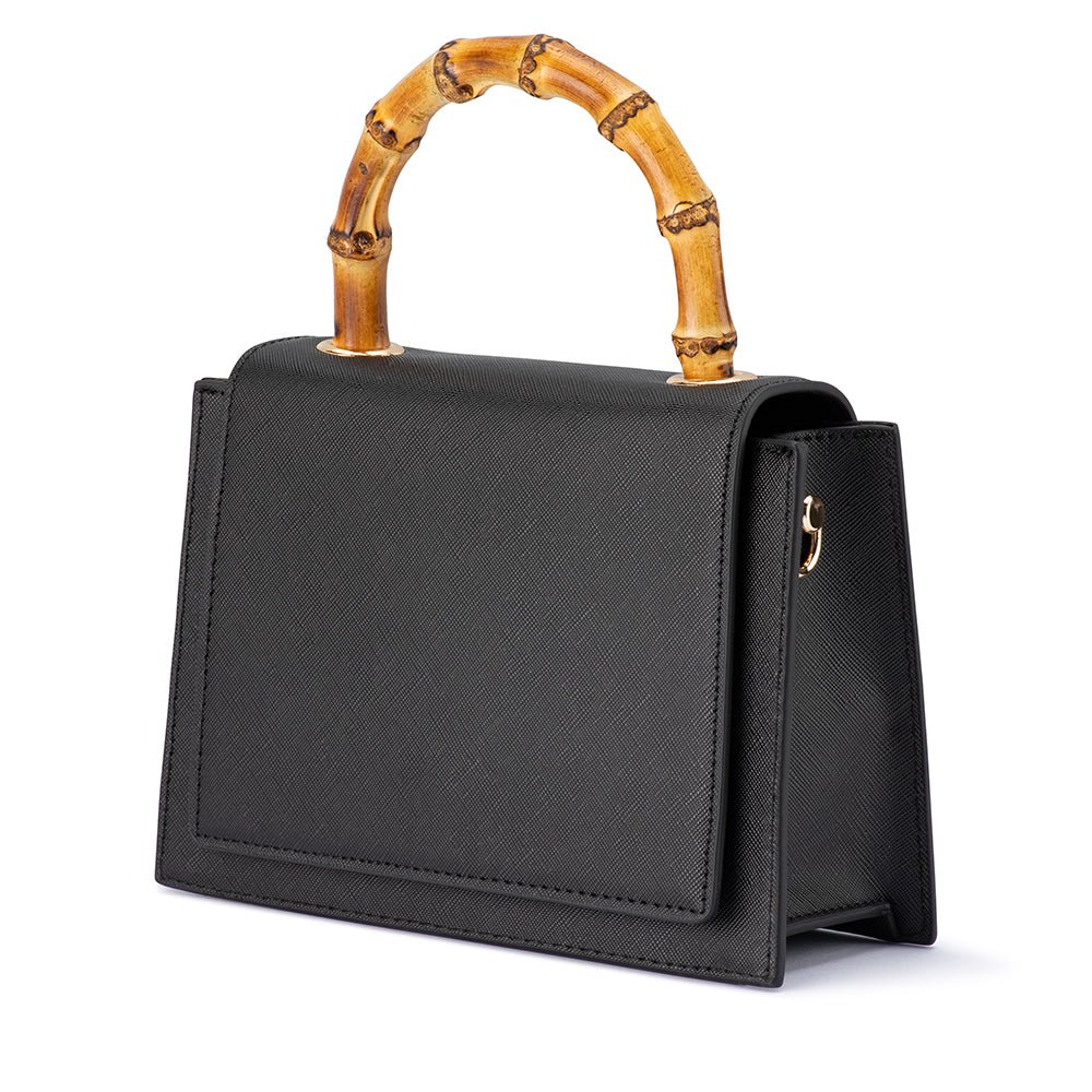 Olga Berg HARLEY Bamboo Handle Bag (Black)