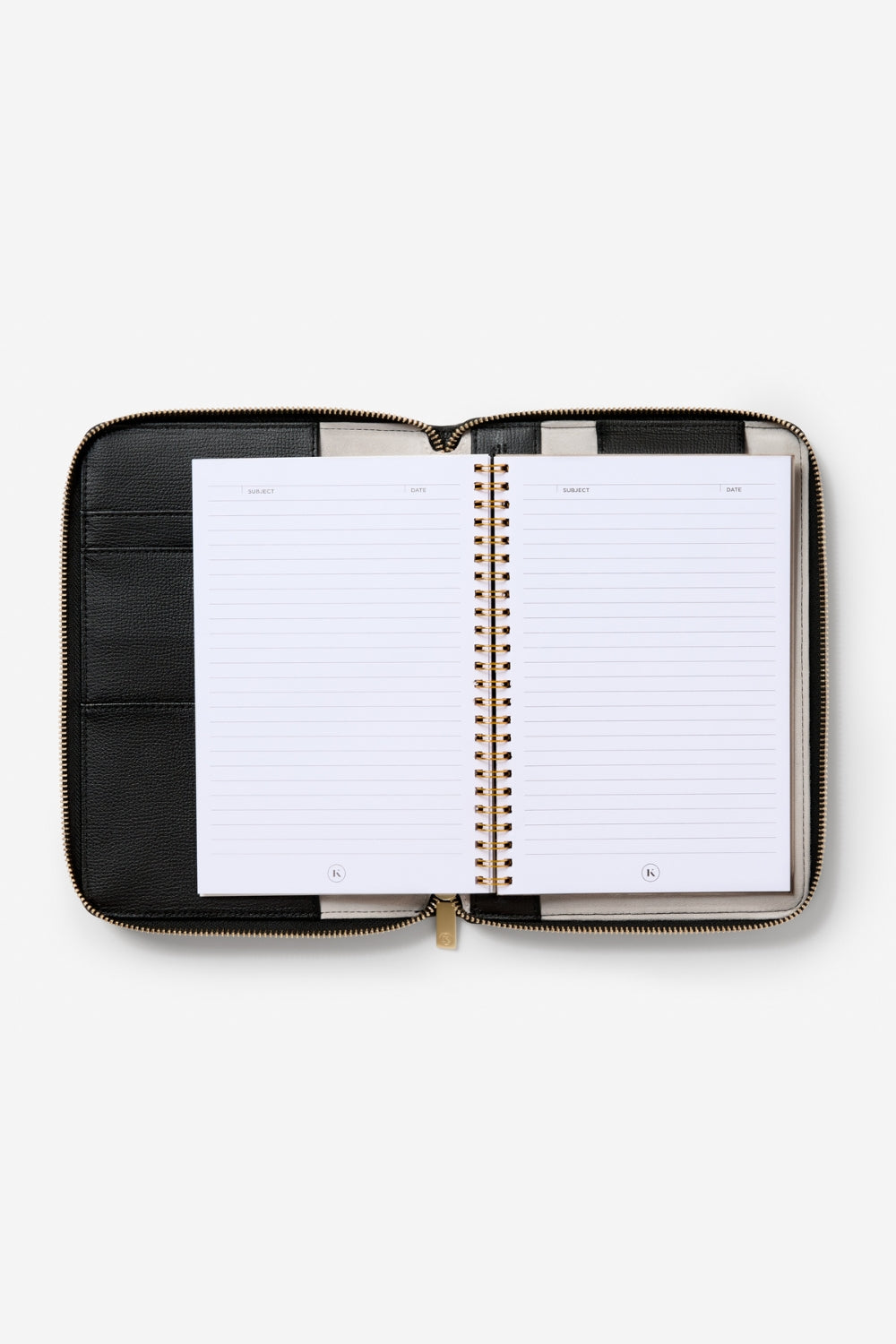 KINNON HARLEY A5 COMPENDIUM WITH GOLD HARDWARE (Black)