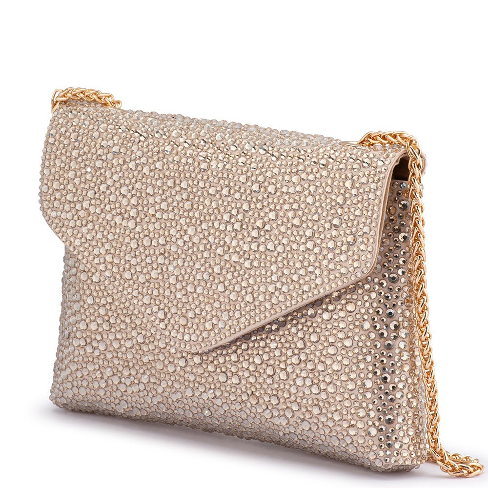 Olga Berg HATTIE Crystal Shoulder Bag (Champagne)
