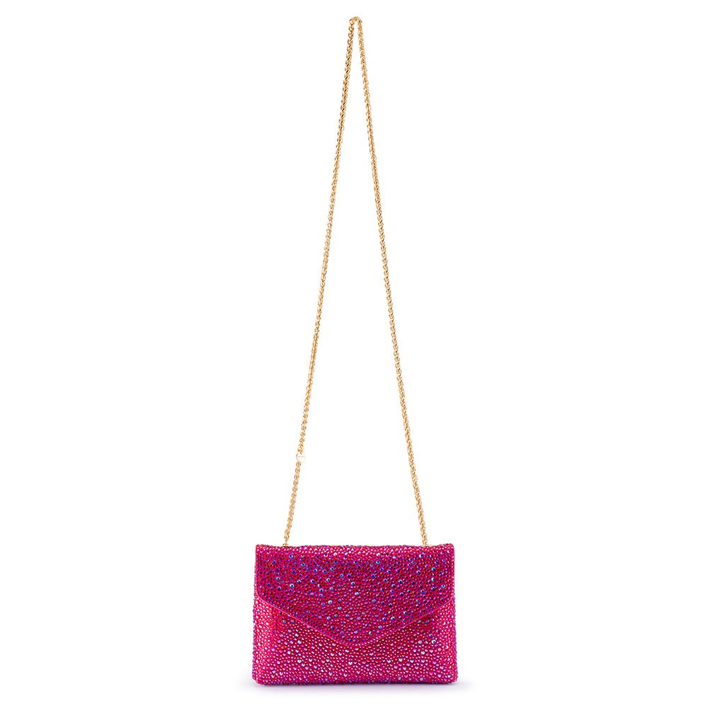 Olga Berg HATTIE Crystal Shoulder Bag (Fuchsia)