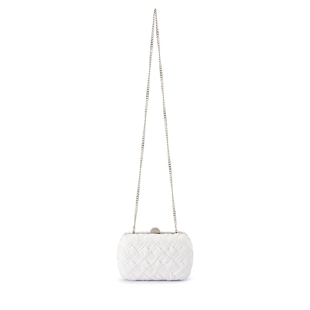 Olga Berg HAVEN Woven Clutch (White)