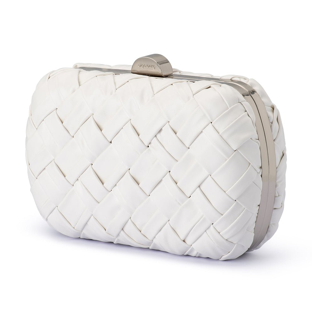 Olga Berg HAVEN Woven Clutch (White)