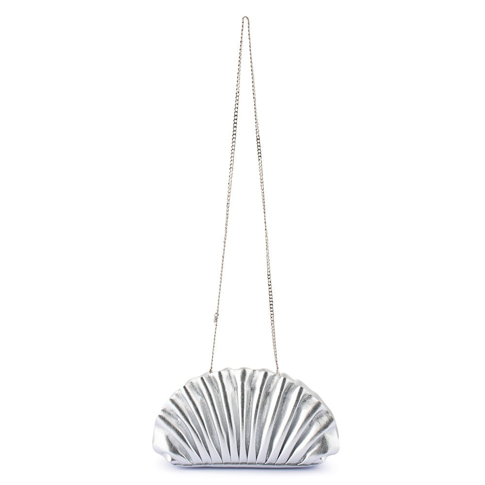 Olga Berg HOLLIE Pleated Clutch (Silver)