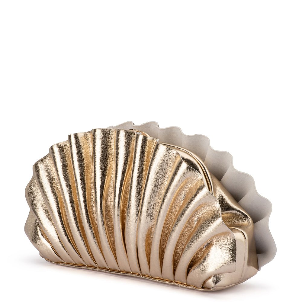Olga Berg HOLLIE Pleated Clutch (Gold)