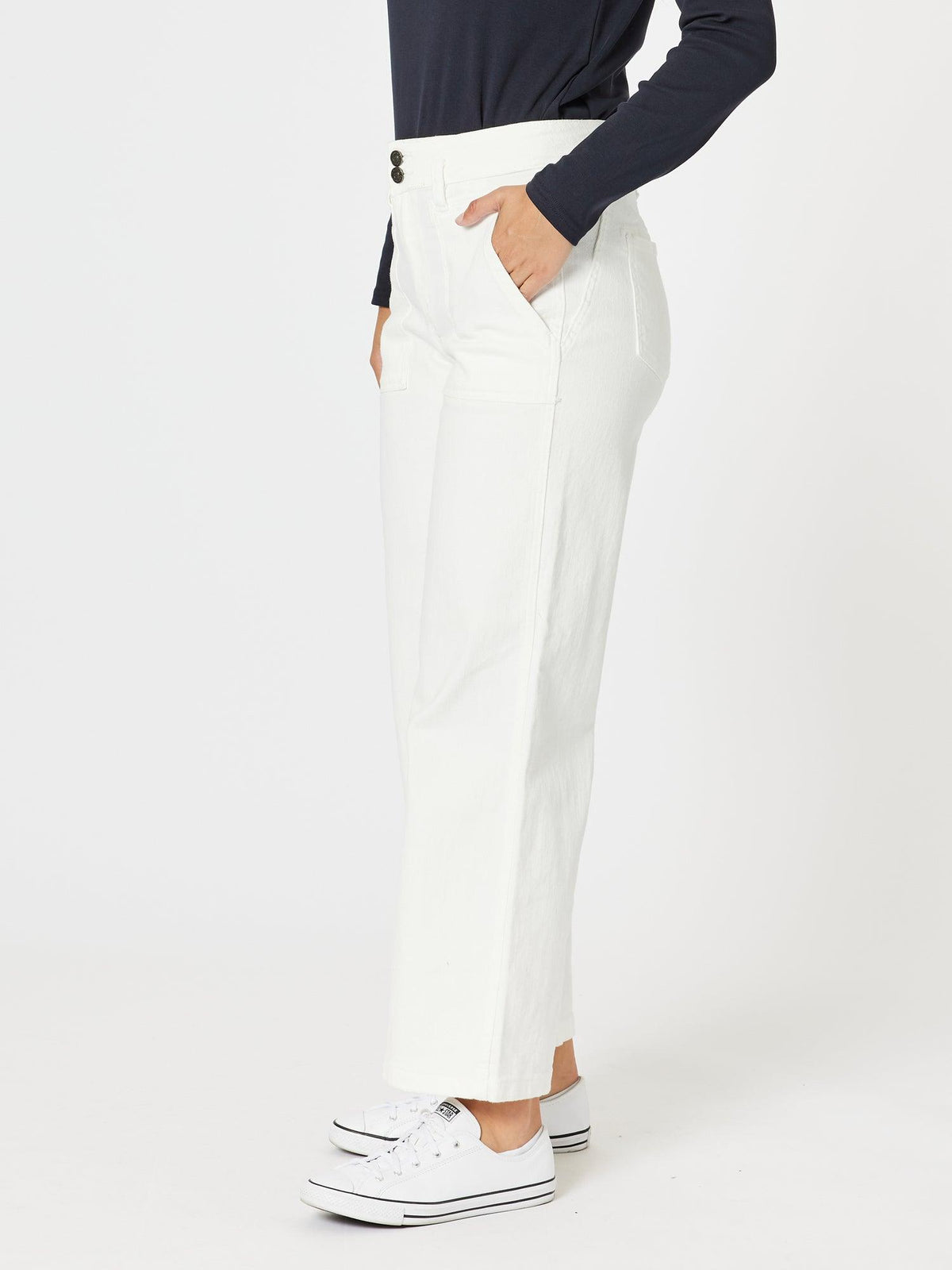 Gordon Smith Hudson Wide Leg Jean (Ivory)