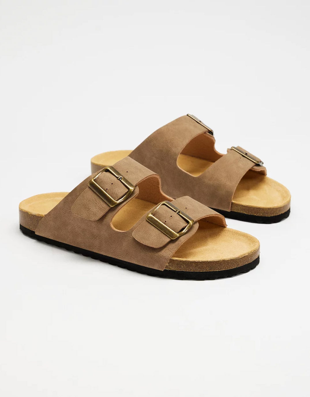 Image of Shoes. Product name - Ibiza Slides Taupe in Taupe colour by brand - Human Shoes