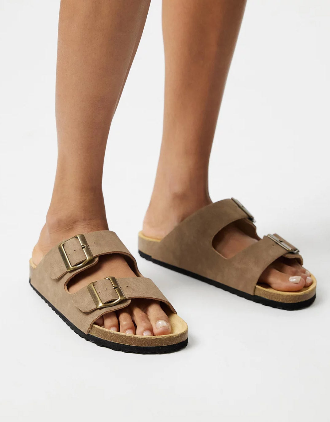 Human Shoes Ibiza Slides (Taupe)