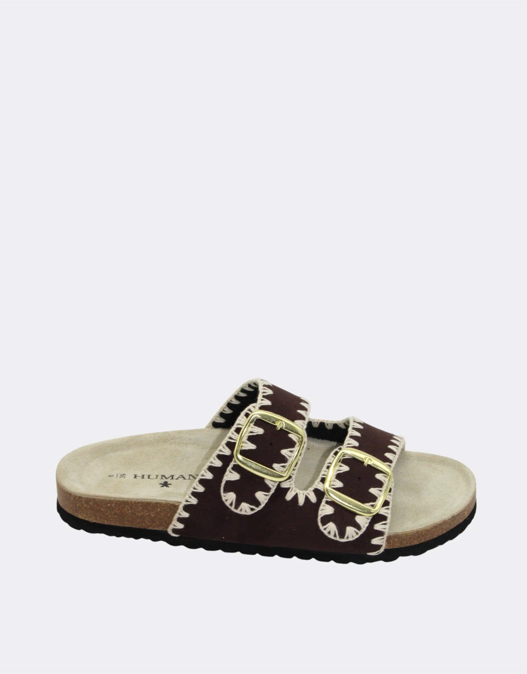 Human Shoes Cleo Slides (Chocolate)