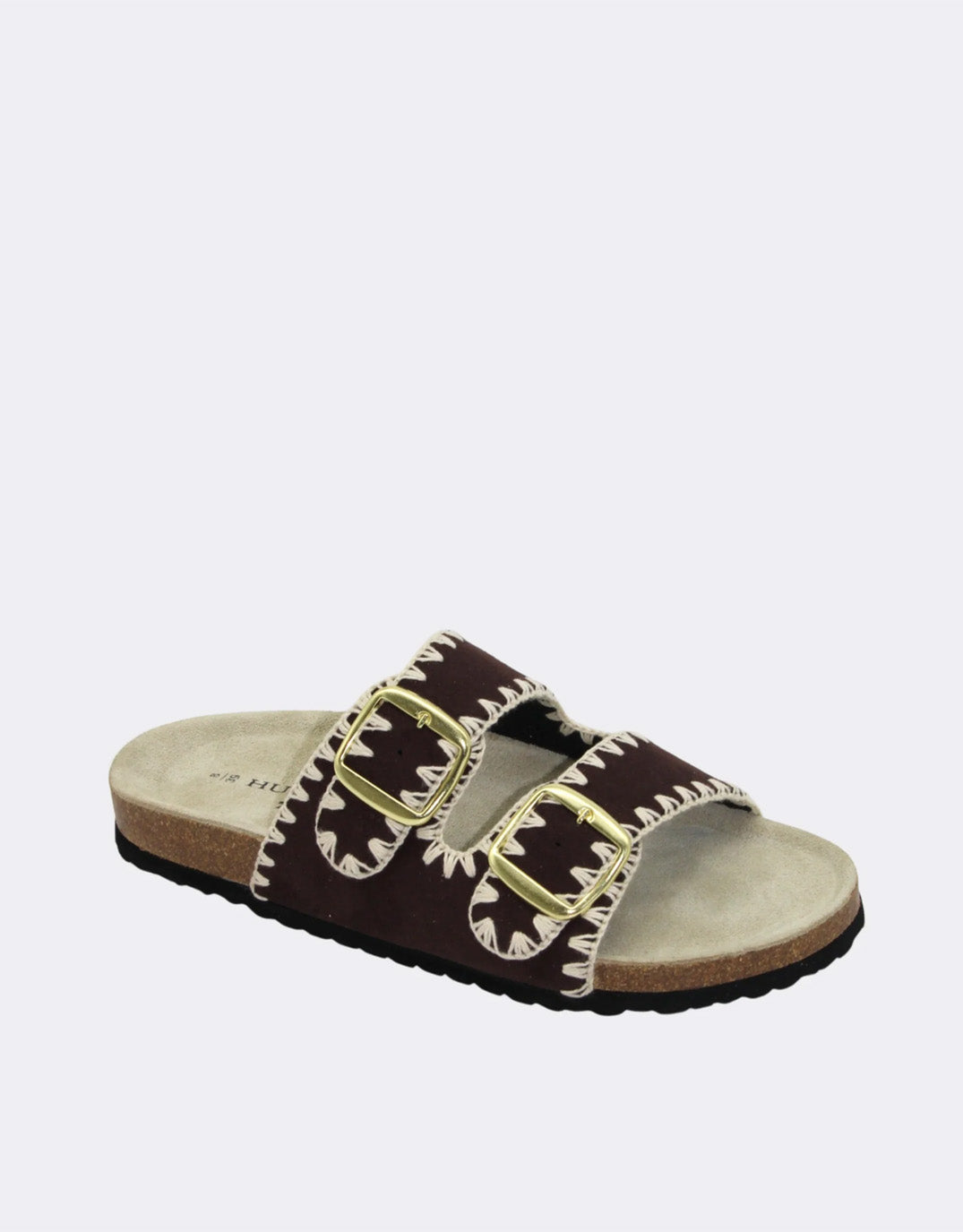 Human Shoes Cleo Slides (Chocolate)