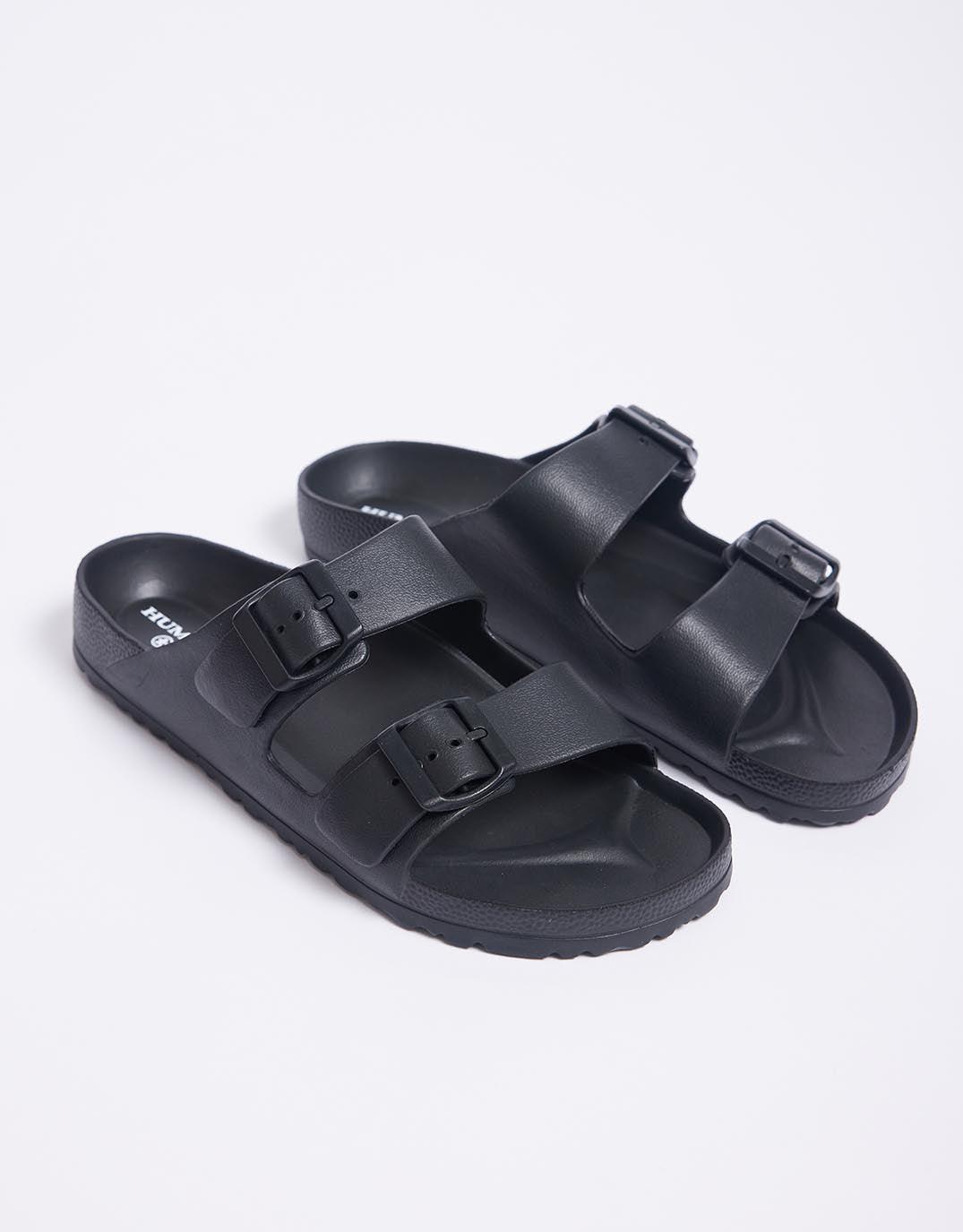 Image of Shoes. Product name - Ripe Slide Black in Black colour by brand - Human Shoes