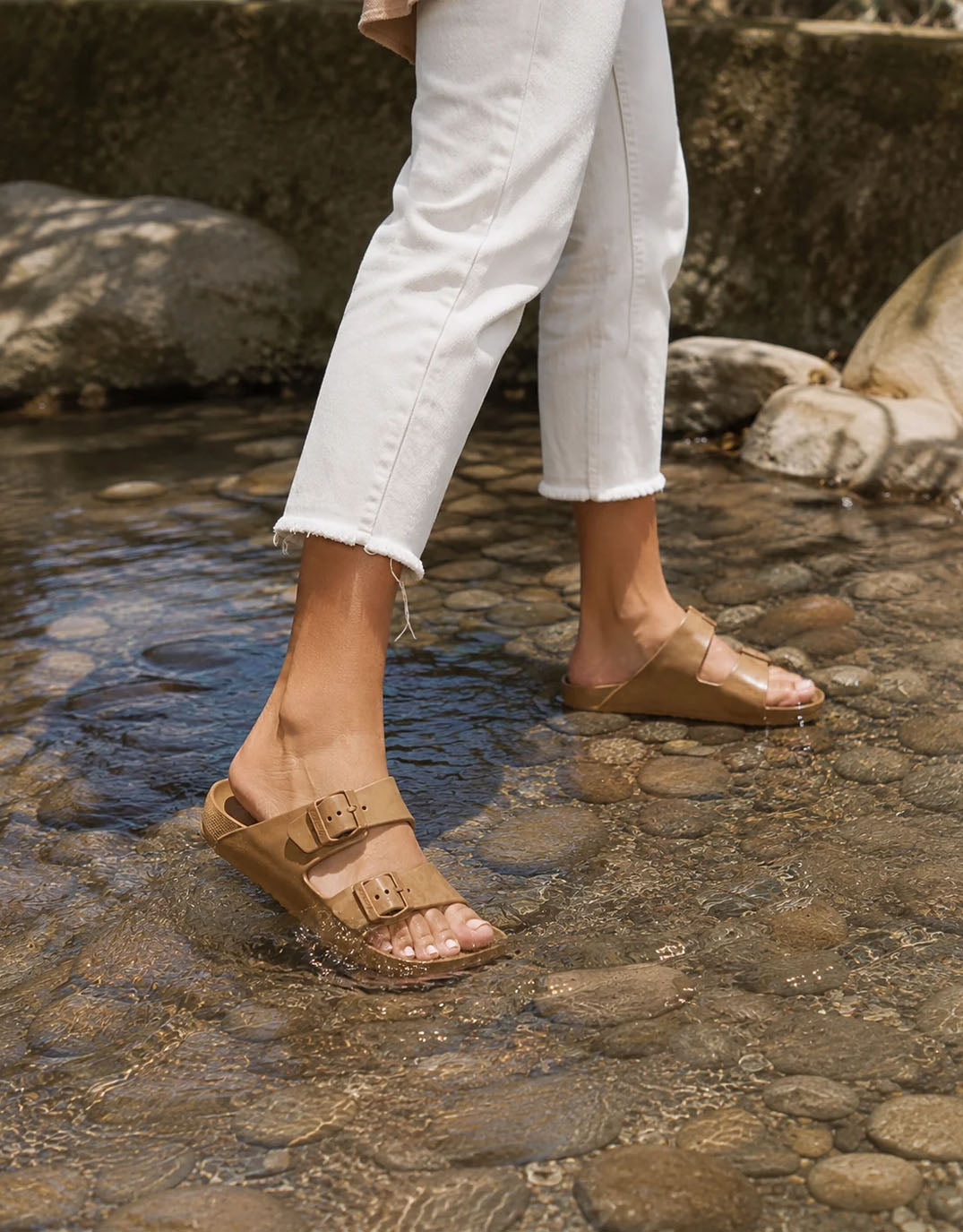 Human Shoes Ripe Slide (Tan)