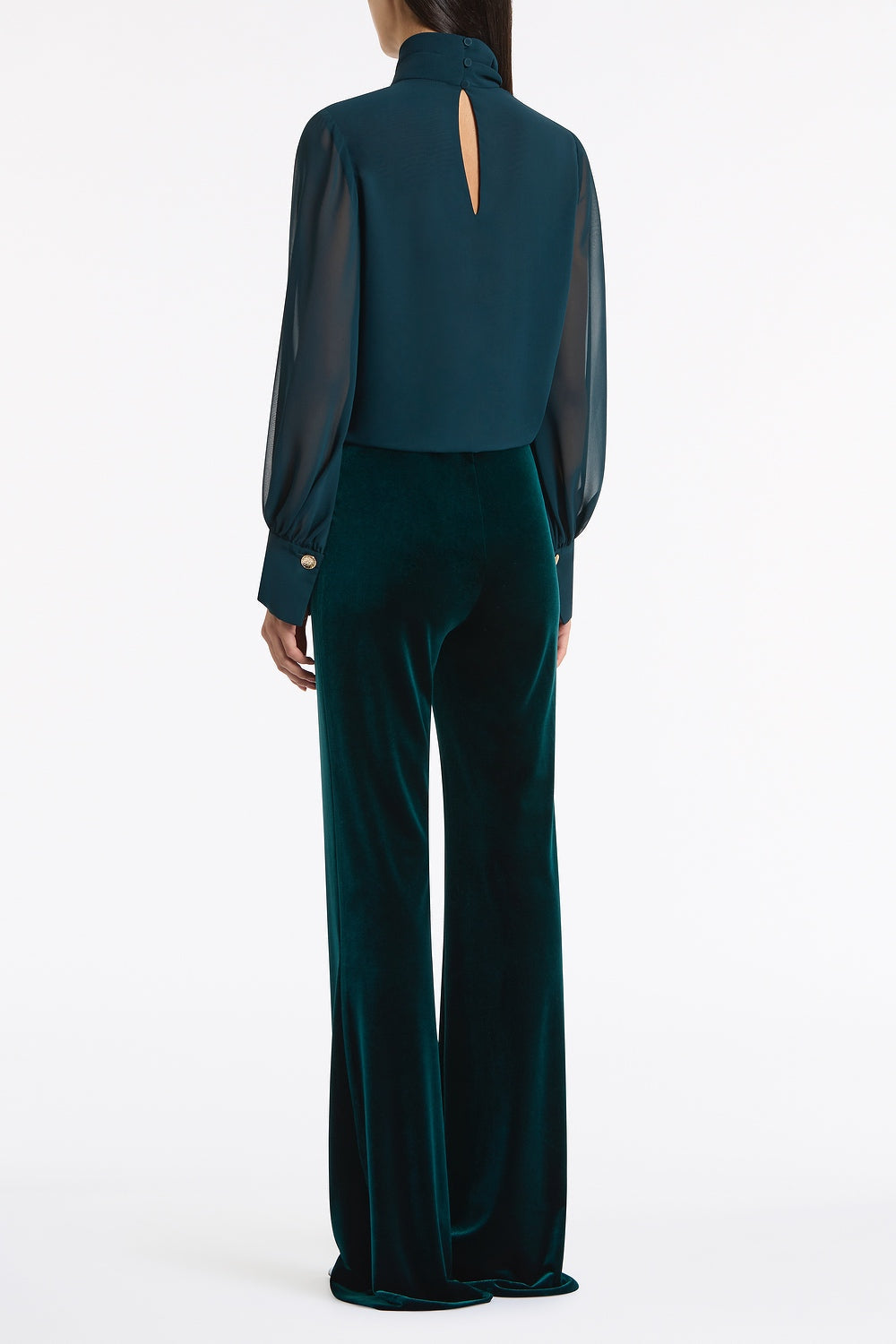 Carla Zampatti Hunter Velvet Wide Leg Pant (Green)