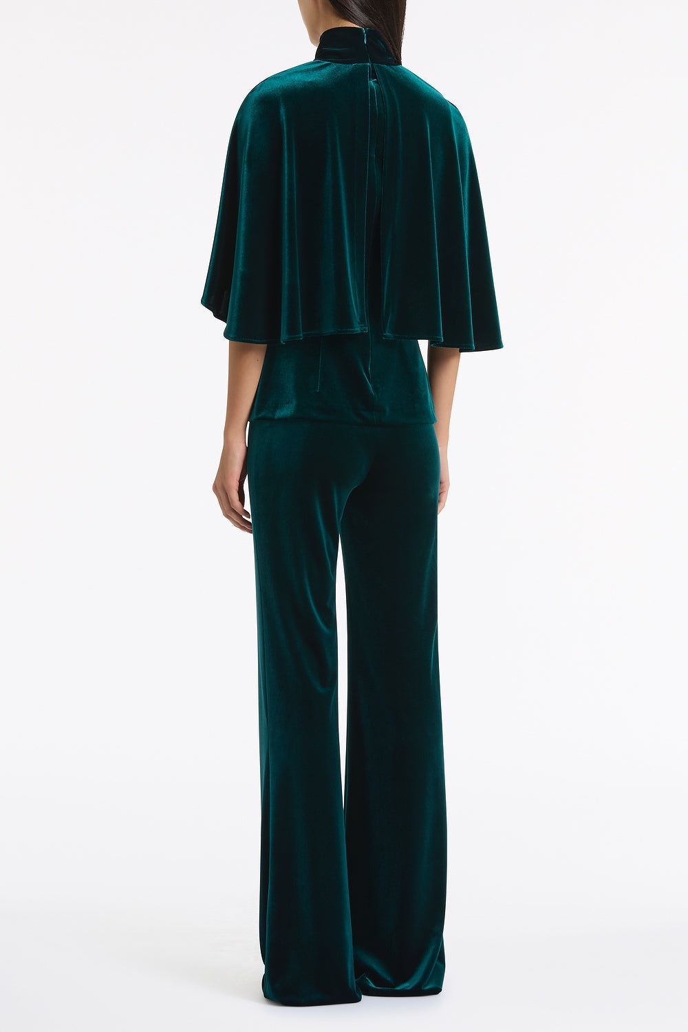 Carla Zampatti Hunter Velvet Wrap Neck Top (Green)