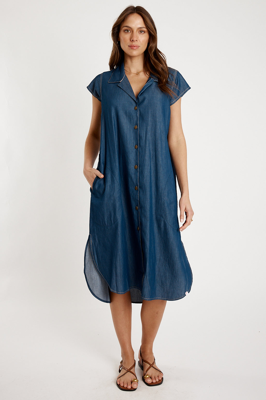 I.B.S.A IBSA Arizona Button Dress (Dark)