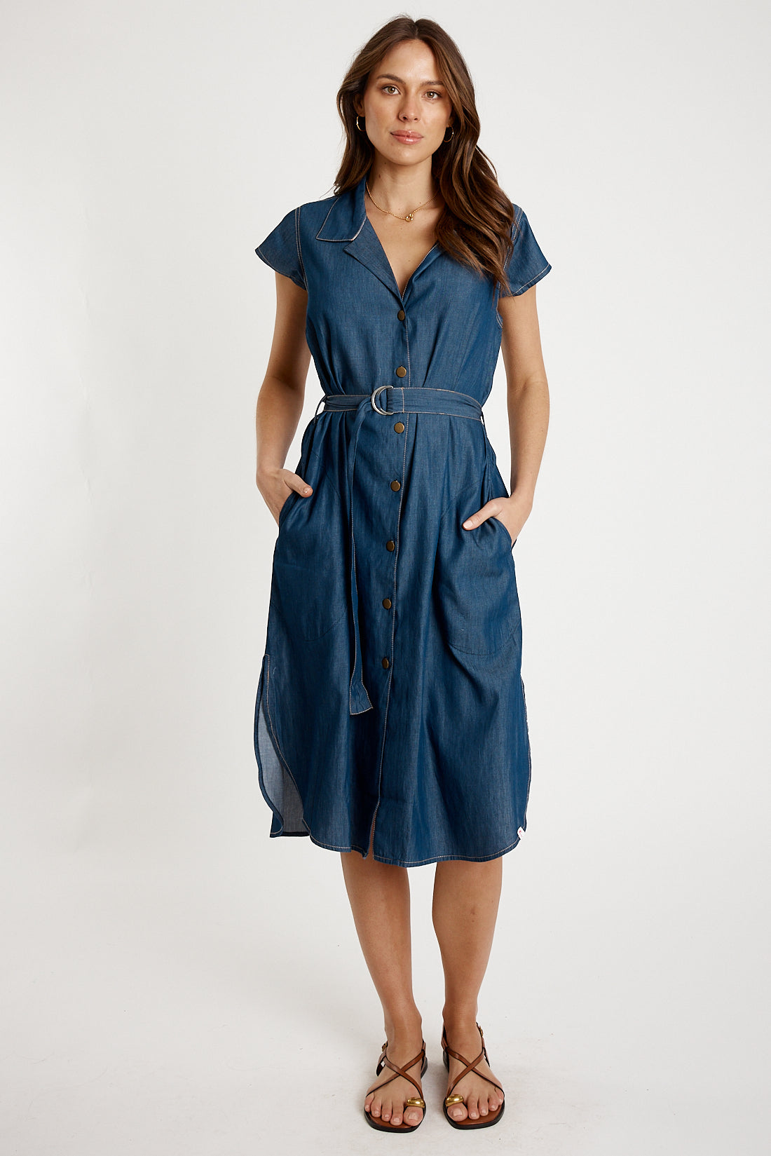 I.B.S.A IBSA Arizona Button Dress (Dark)