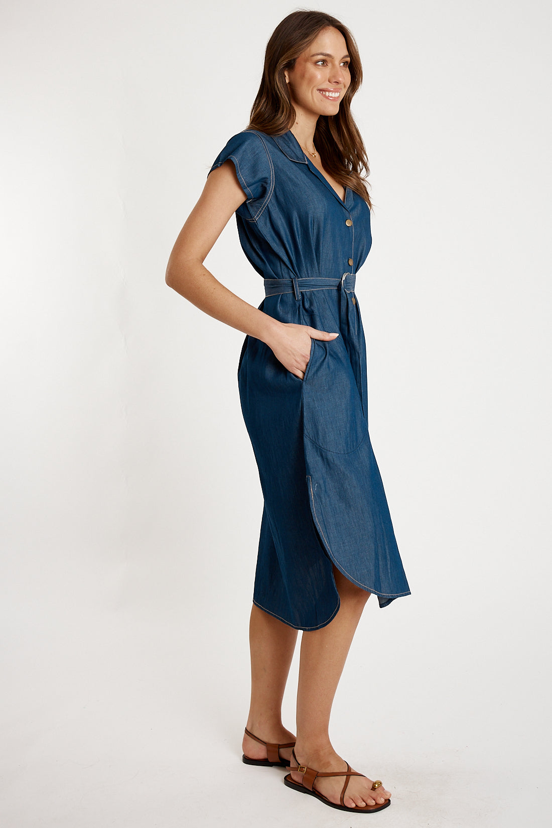 I.B.S.A IBSA Arizona Button Dress (Dark)