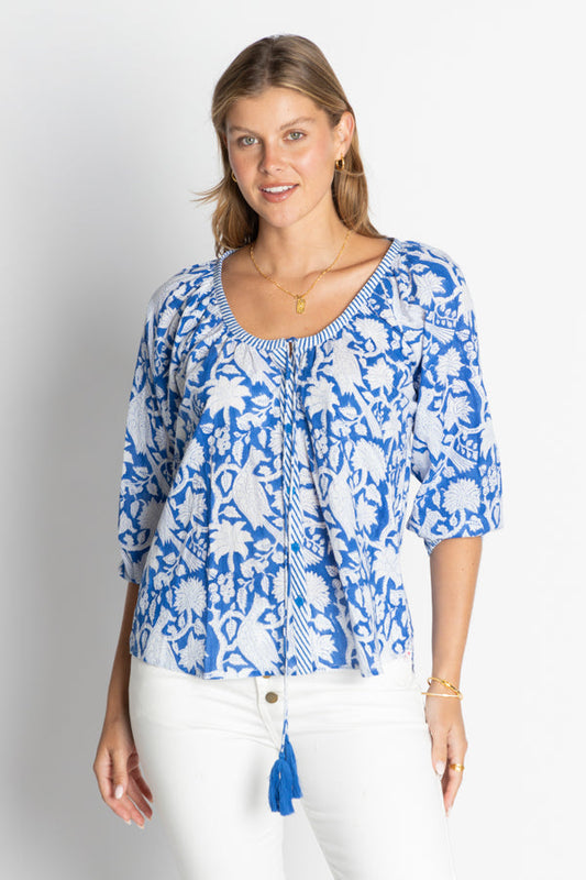 Image of Shirts. Productname: IBSA Carolina Shirt Ocean in Ocean colour by brand - I.B.S.A