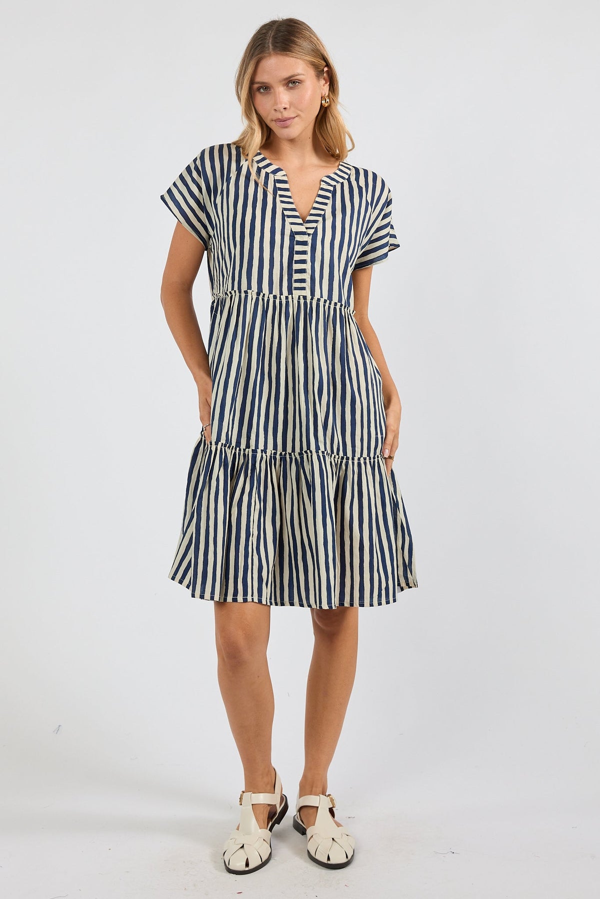 Image of Dresses. Product name - PRE SALE | IBSA Dixie Dress Navy in Navy colour by brand - I.B.S.A