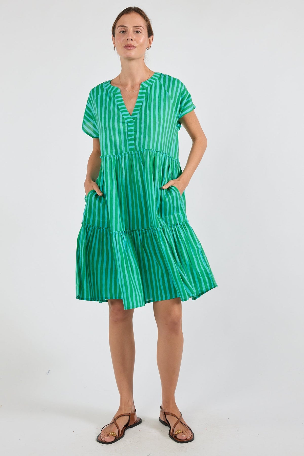 Image of Dresses. Product name - PRE SALE | IBSA Dixie Dress Sea in Sea colour by brand - I.B.S.A