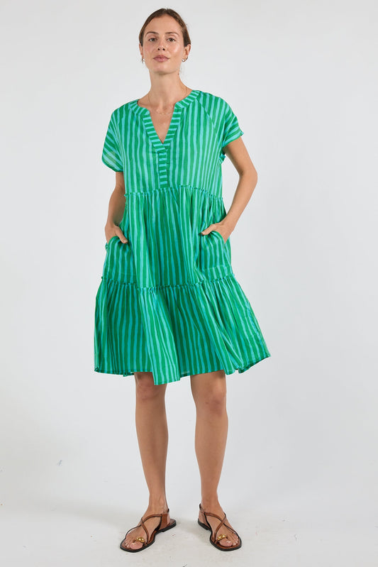 Image of Dresses. Product name - PRE SALE | IBSA Dixie Dress Sea in Sea colour by brand - I.B.S.A