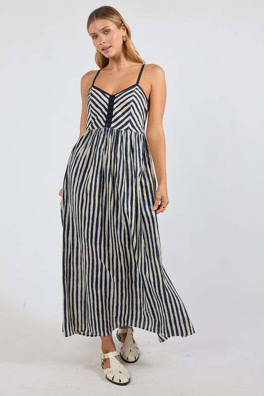 Image of Dresses. Product name - PRE SALE | IBSA Dixie Sundress Navy in Navy colour by brand - I.B.S.A