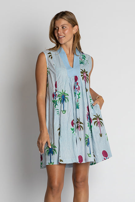 Image of Dresses. Productname: IBSA Hampton Sleeveless Dress Ocean in Ocean colour by brand - I.B.S.A