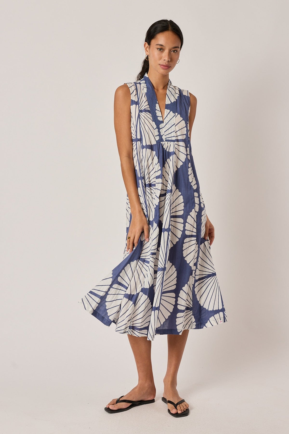 Image of Dresses. Product name - PRE SALE | IBSA Kayce Sleeveless Midi Navy in Navy colour by brand - I.B.S.A