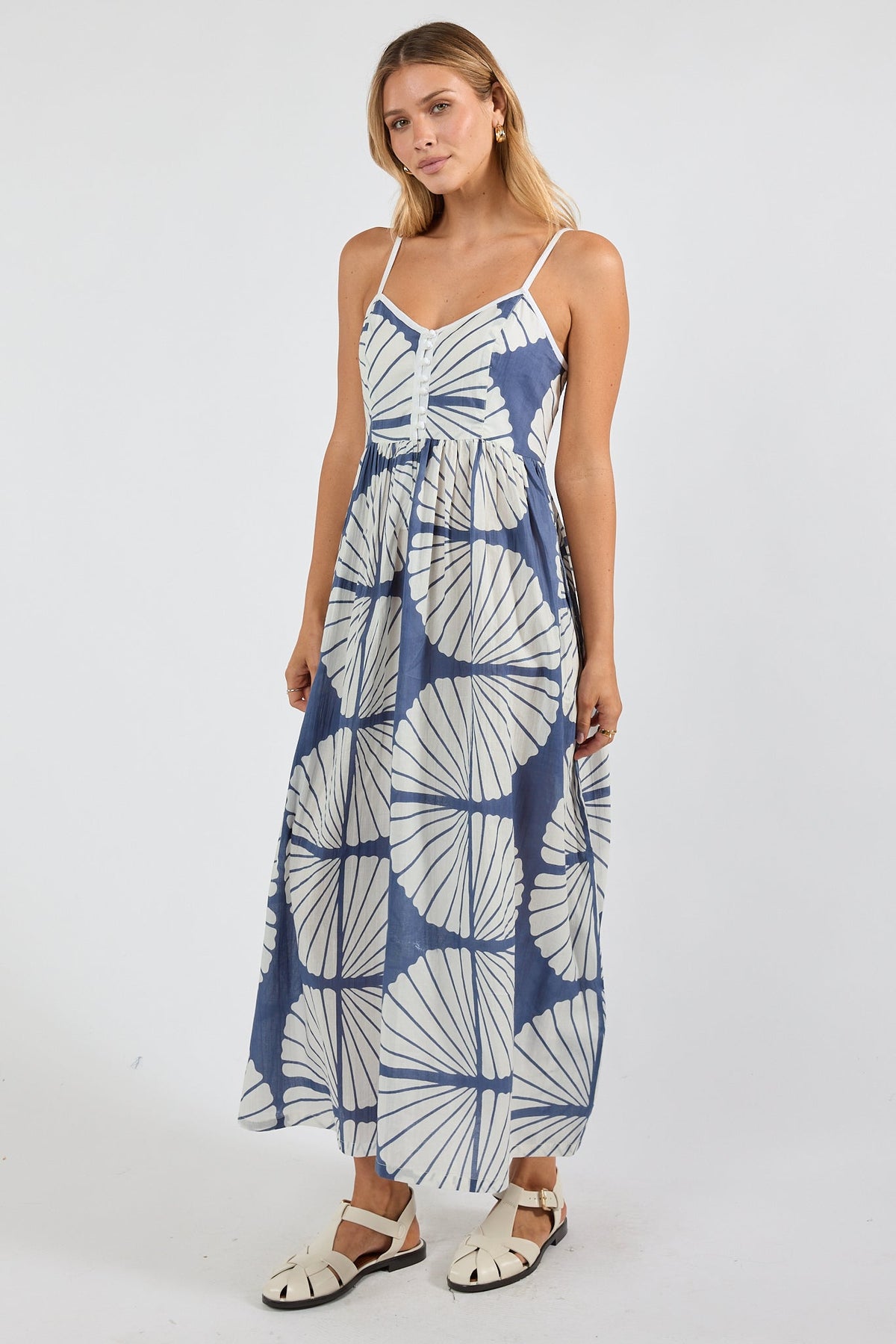 Image of Dresses. Product name - PRE SALE | IBSA Kayce Sundress Navy in Navy colour by brand - I.B.S.A