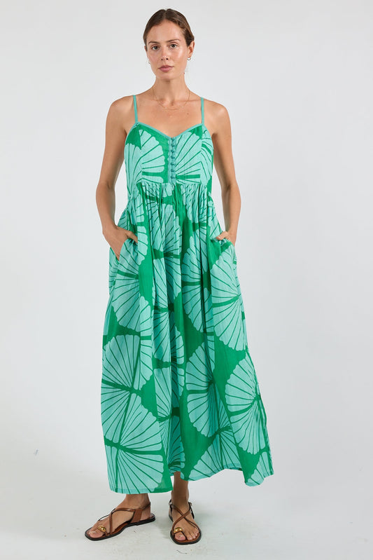 Image of Dresses. Product name - PRE SALE | IBSA Kayce Sundress Sea in Sea colour by brand - I.B.S.A