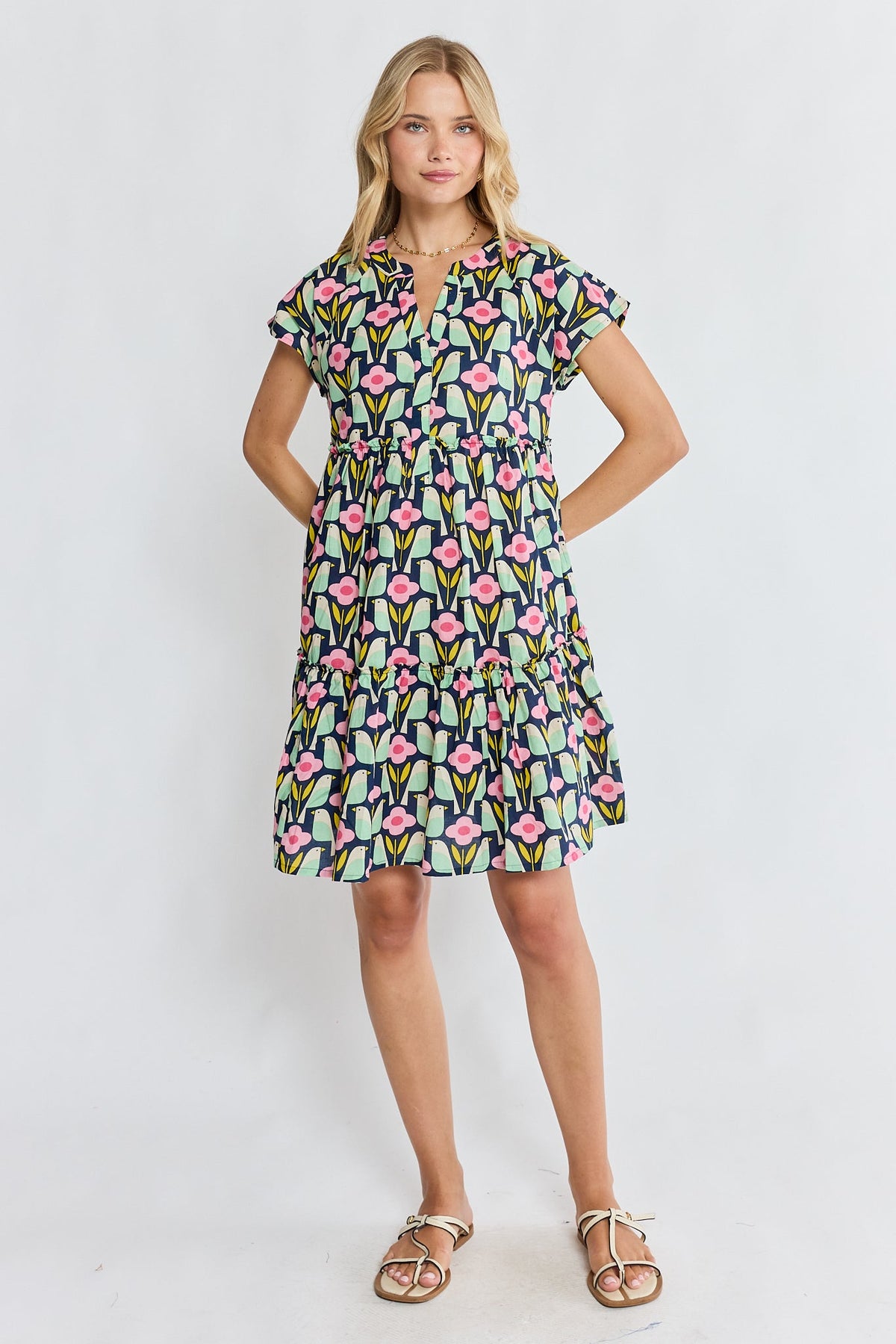 I.B.S.A PRE SALE | IBSA Maya Tiered Dress Navy (Red)