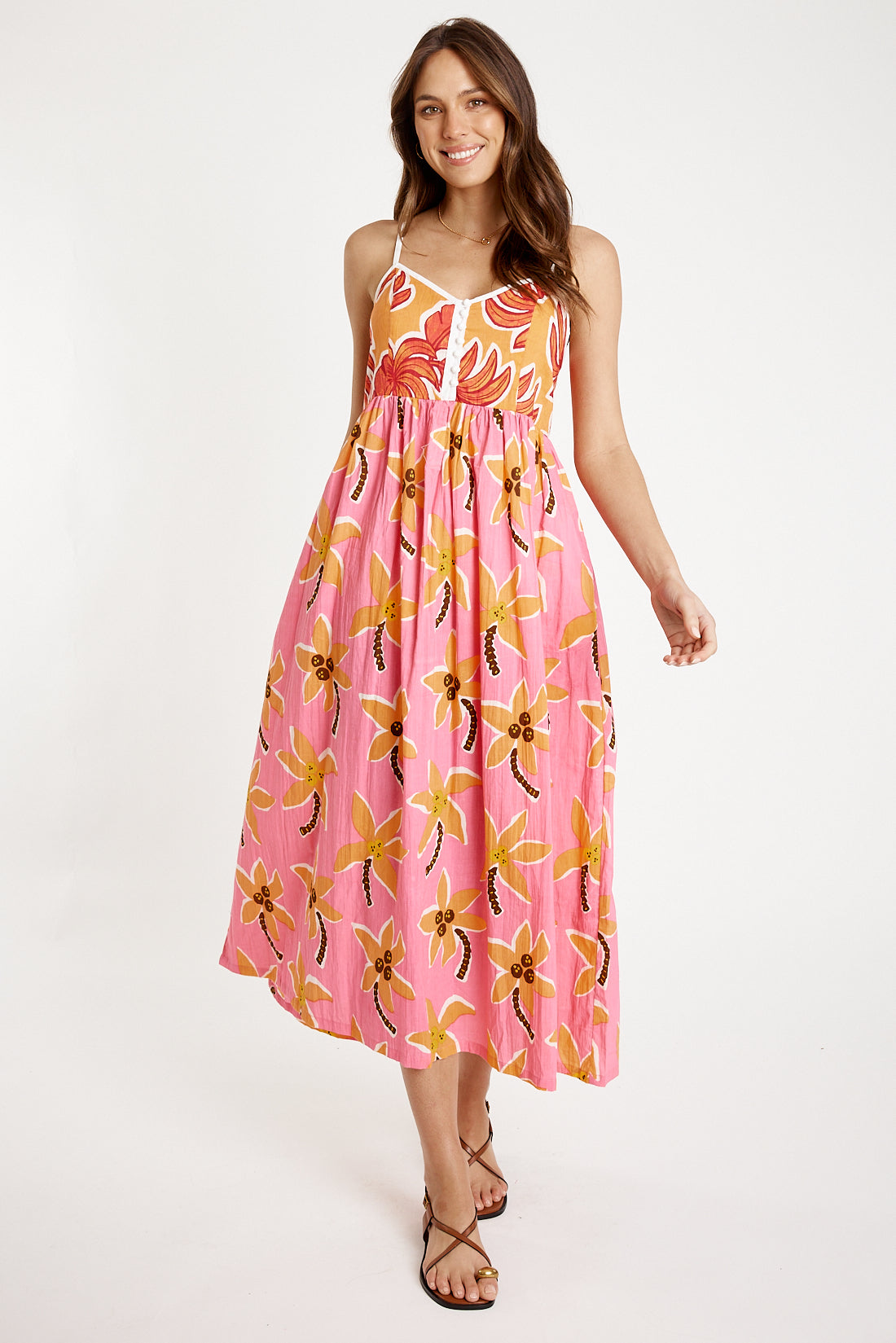 Image of Dresses. Productname: IBSA Omaha Sundress Melon in Melon colour by brand - I.B.S.A