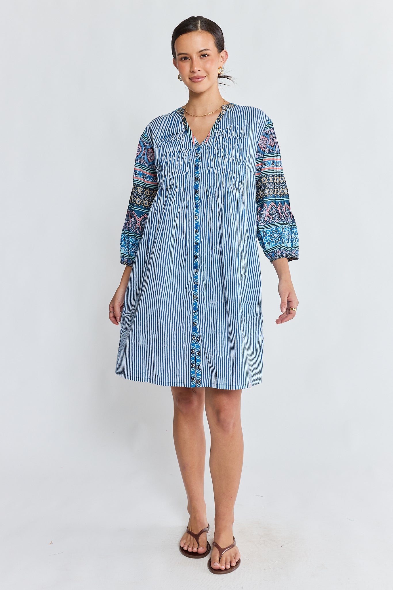 Image of Dresses. Product name - IBSA Oxana Dress Navy in Navy colour by brand - I.B.S.A