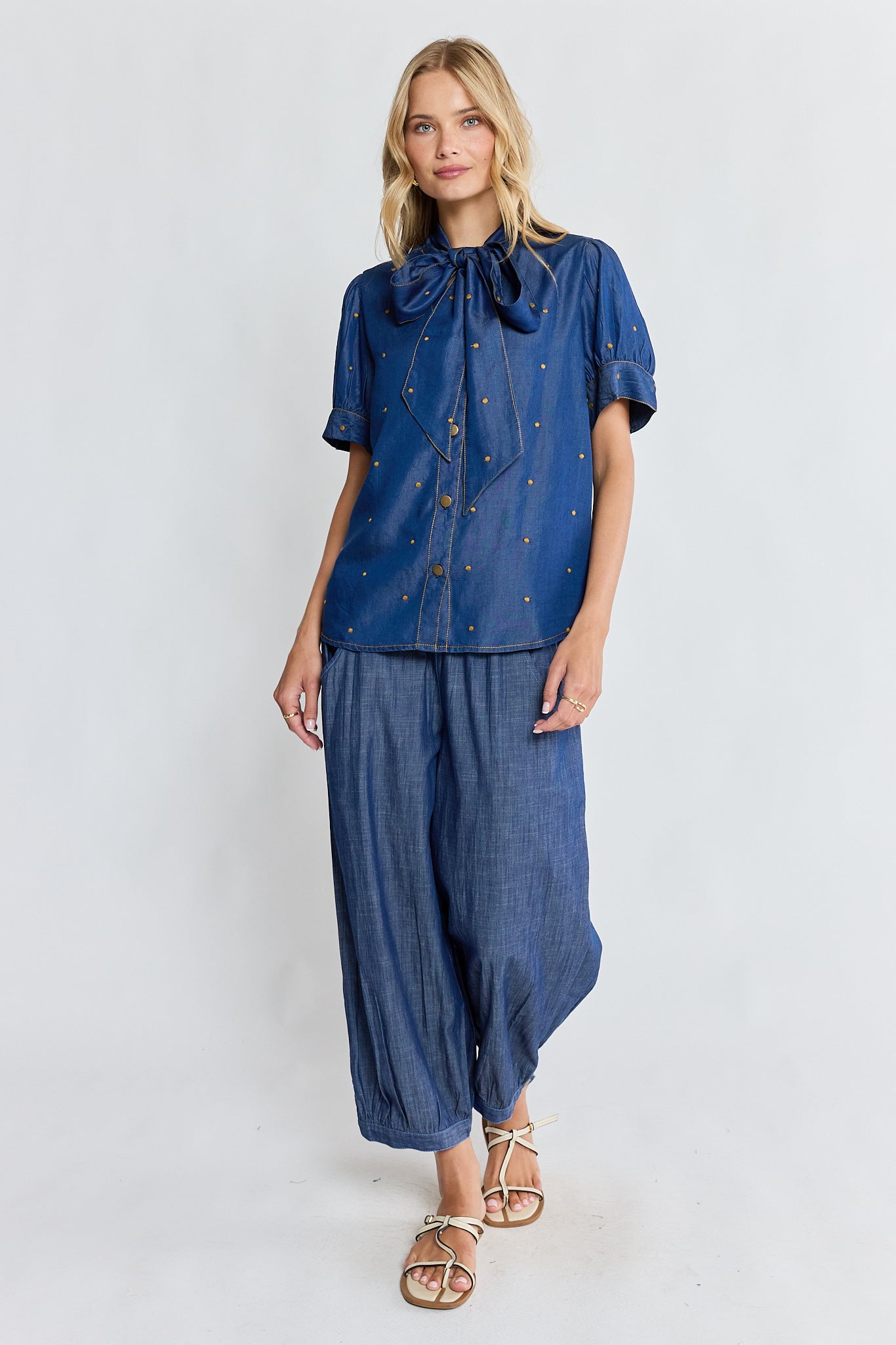 I.B.S.A IBSA River Bow Shirt (Indigo)