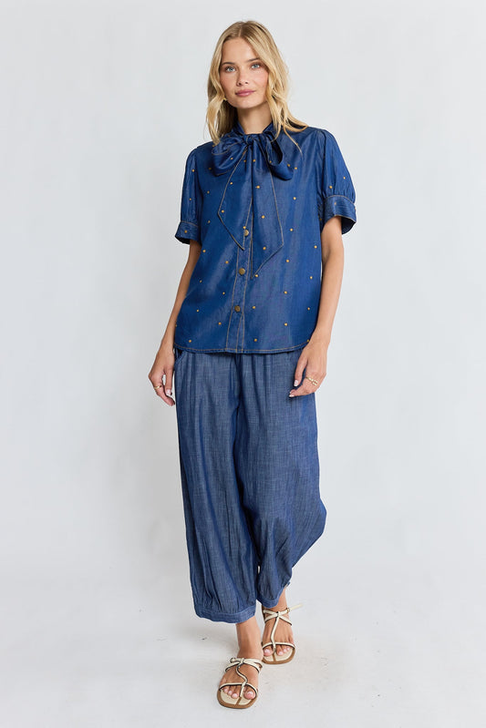 I.B.S.A IBSA River Bow Shirt (Indigo)
