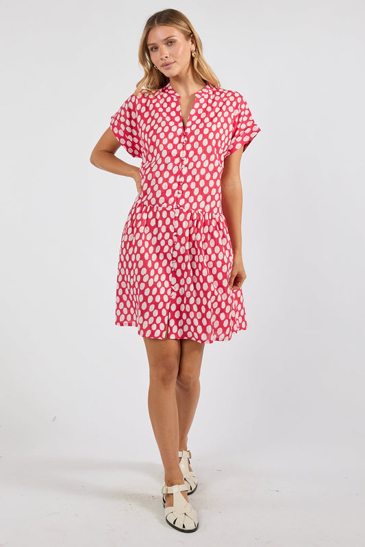 Image of Dresses. Product name - IBSA Spot On Dress Coral in Coral colour by brand - I.B.S.A