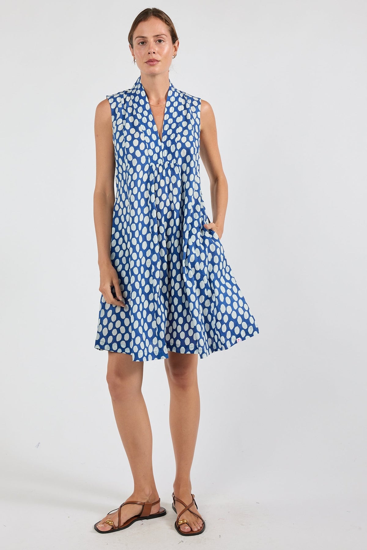 Image of Dresses. Product name - IBSA Spot On S/Less Dress Navy in Navy colour by brand - I.B.S.A